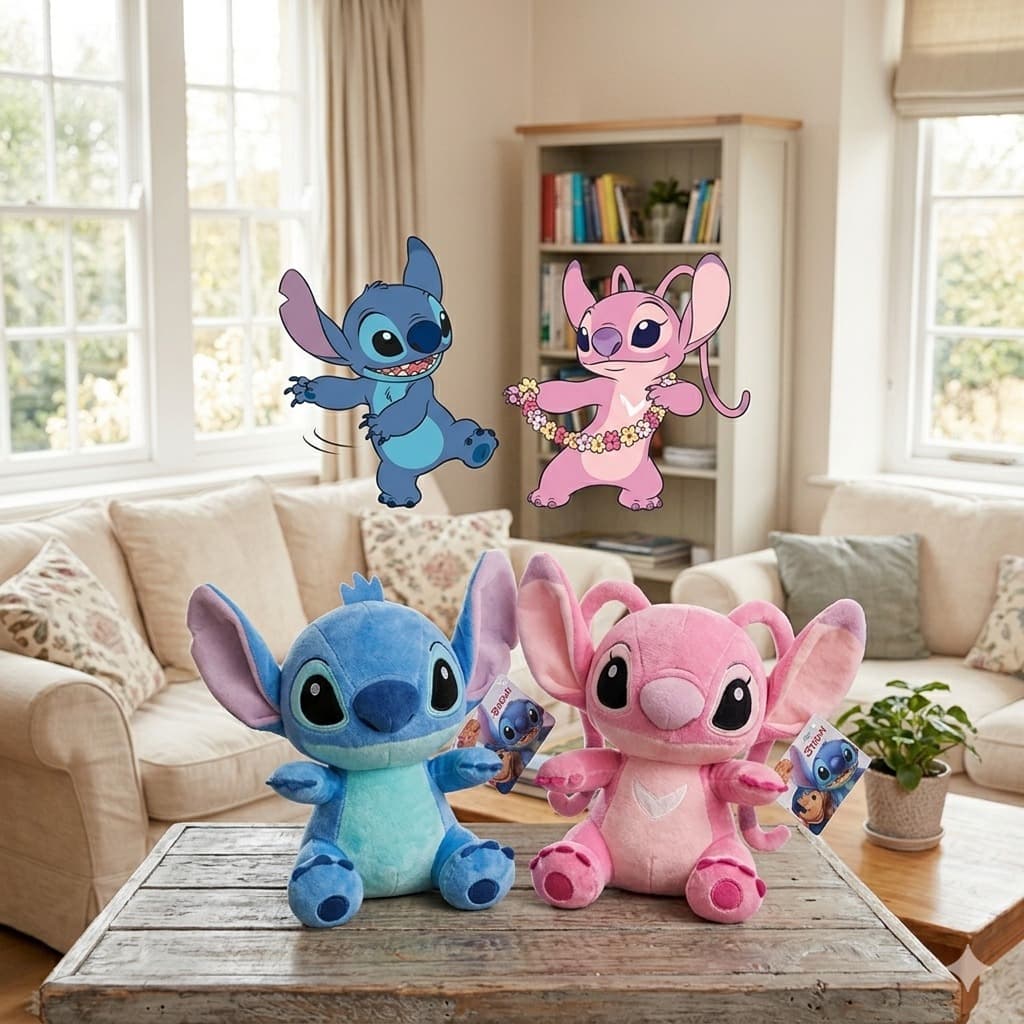 Lilo Stech e Angel Pelucia  Dupla com  18cm cada uma Leve as duas para sua Casa  Produto no Brasil Envio Imediato!