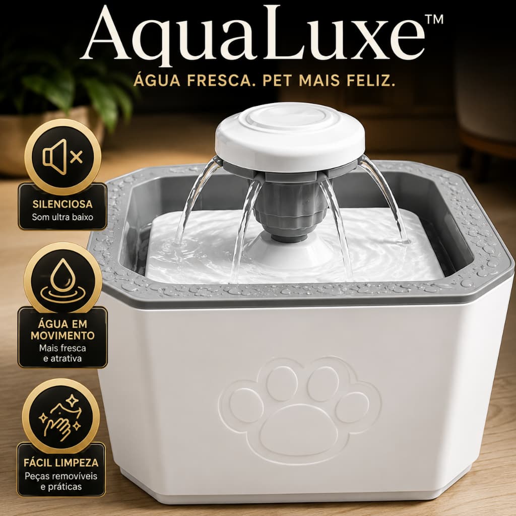 Fonte Bebedouro Automática para Gatos e Cachorros Água Circulante Silenciosa 3 Modos Inteligente 20cm