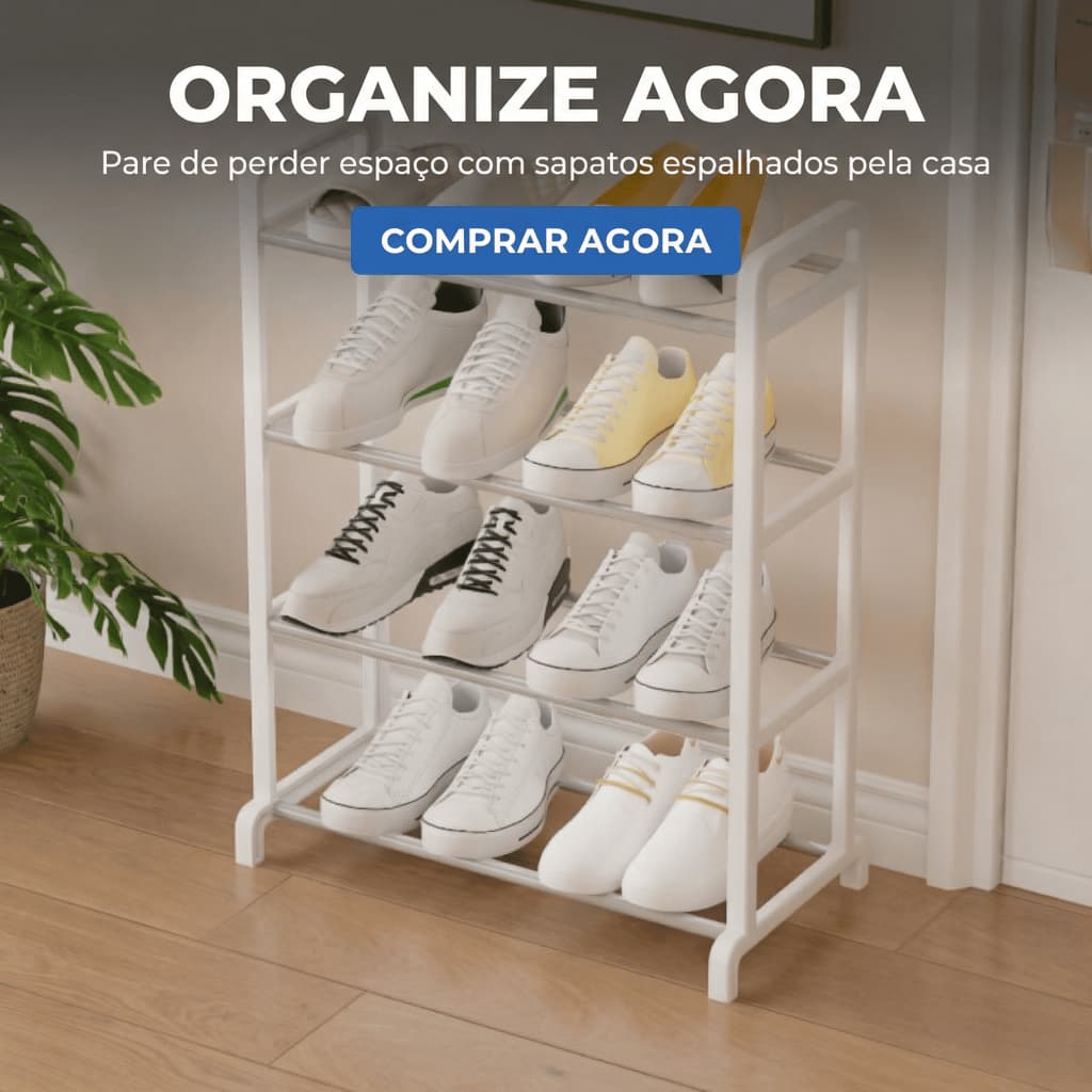 Sapateira Organizador Multiuso 4 Andares Prática Compacta Resistente Sortida