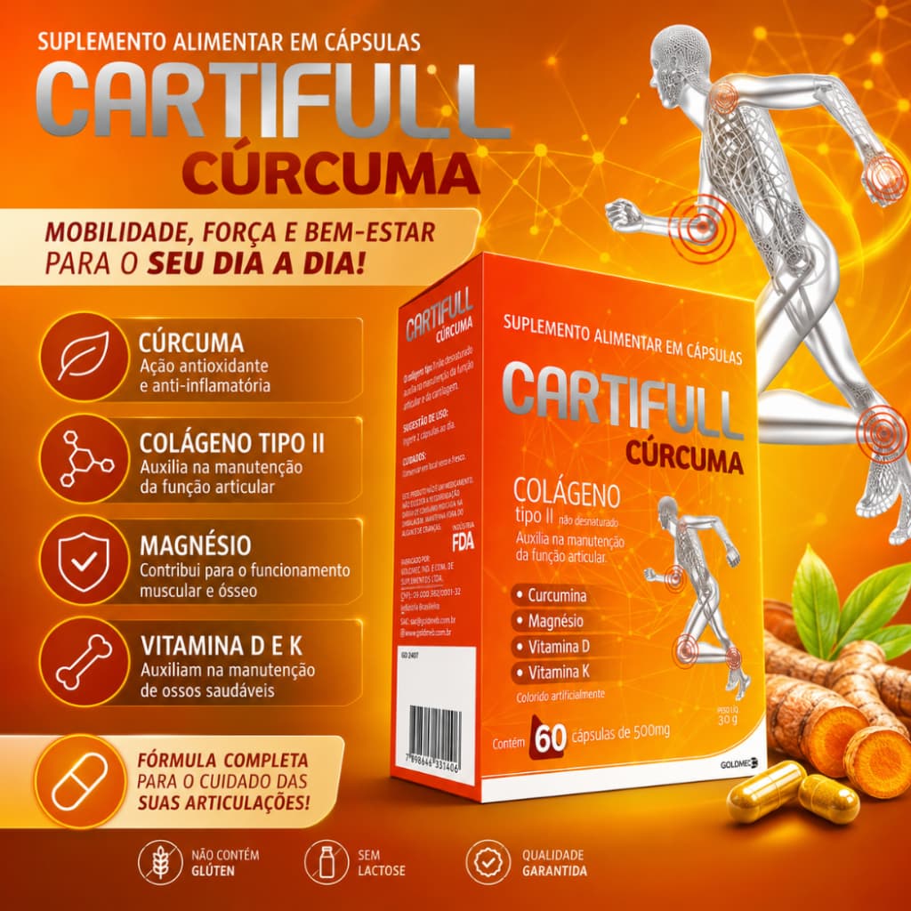 Cartifull Curcuma Colageno Tipo Il 500mg Com 60 Caps
