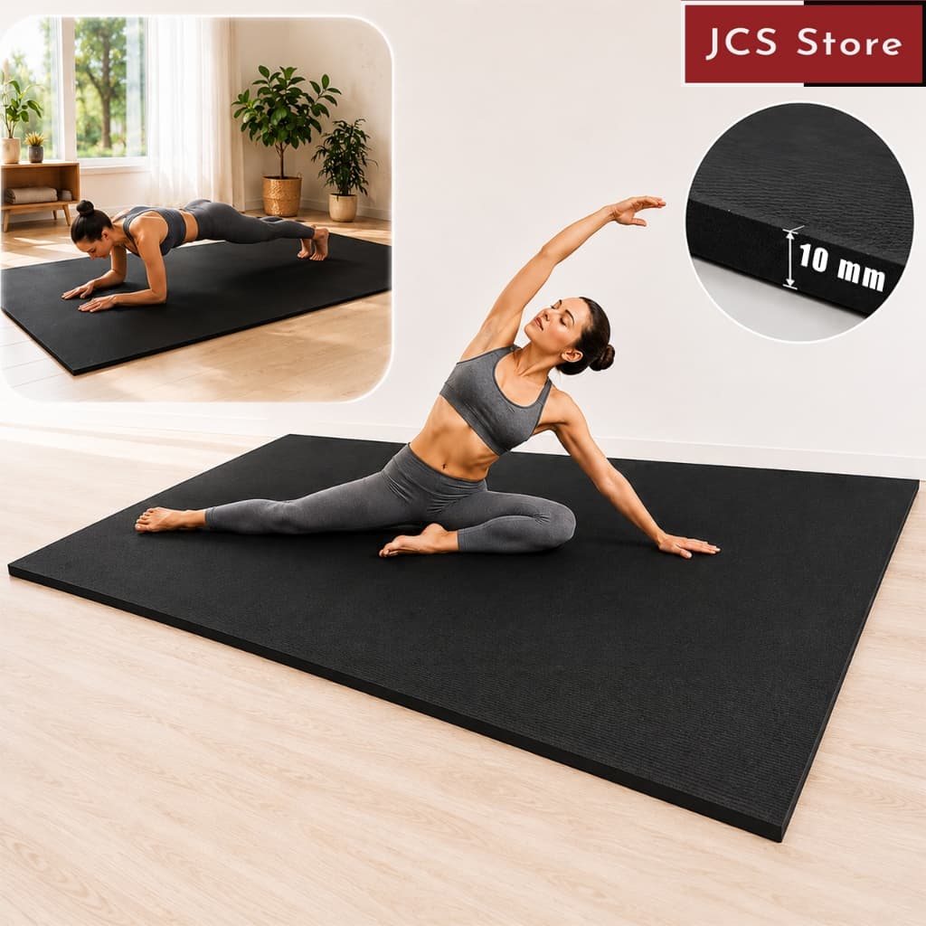 Tapete Yoga EVA 1,20x1,15 10mm Antiderrapante Colchonete Pilates Exercícios Fitness Ginástica Aeróbica