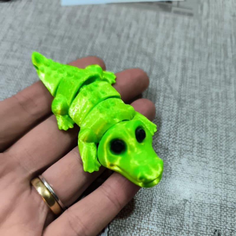 Jacaré / crocodilo Simpático Flexível em Impressão 3D – Brinquedo Articulado Decorativo