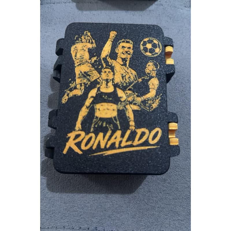 Porta Figurinha copa do mundo Cr7, com suporte interno móvel para encaixar as figurinhas e também facilitar para retirar