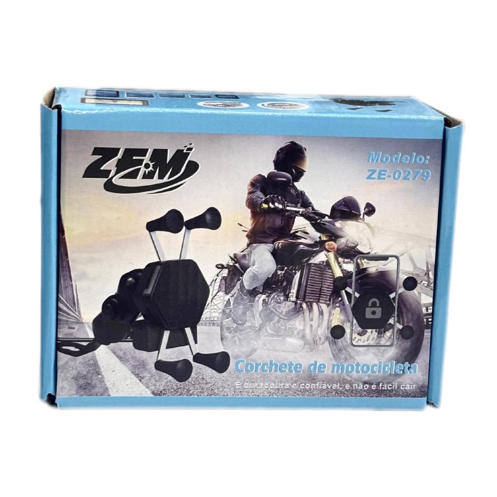 Suporte Celular para Moto Garra Bloqueio Automático com Carregador Universal Usb
