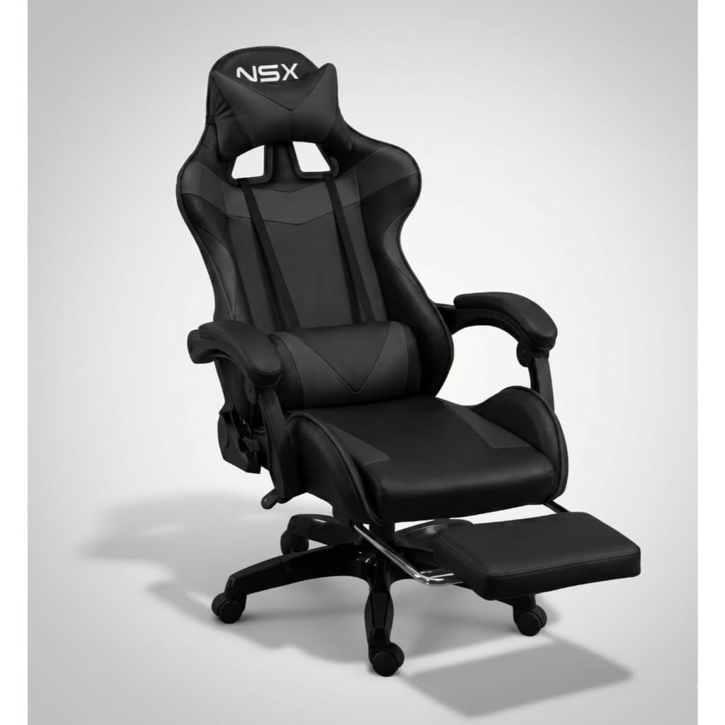 Cadeira De Escritório Gamer Nsx Ergonômica Giratória Estofado Couro Sintético Reclinável
