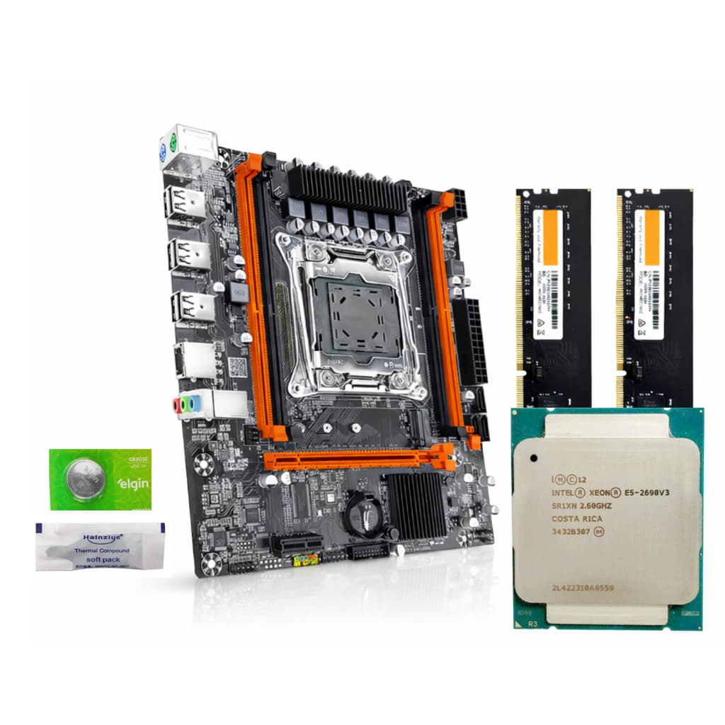 Kit placa mãe x99 com Intel Xeon E5-2690 v3 + 16GB ou  32GB DDR4 3200 mhz - C/ NF