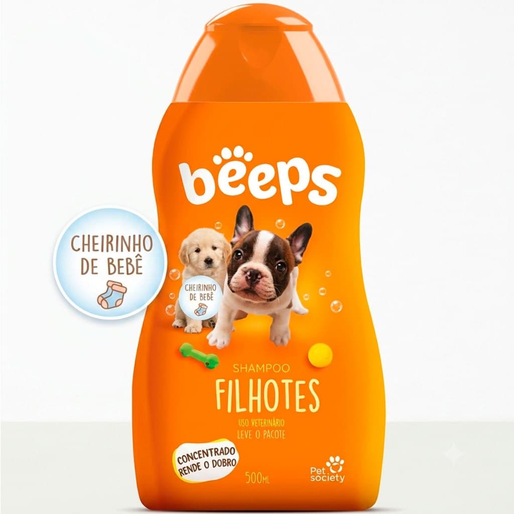 SHAMPOO BEEPS CAES FILHOTES 500ML AROMA DE BEBE