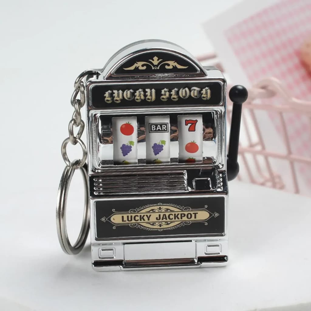 Chaveiro Mini Caça-níqueis Toy Keychain Gift Fillers Argent