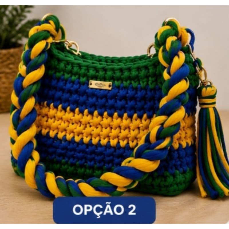 bolsa de crochê do Brasil copa