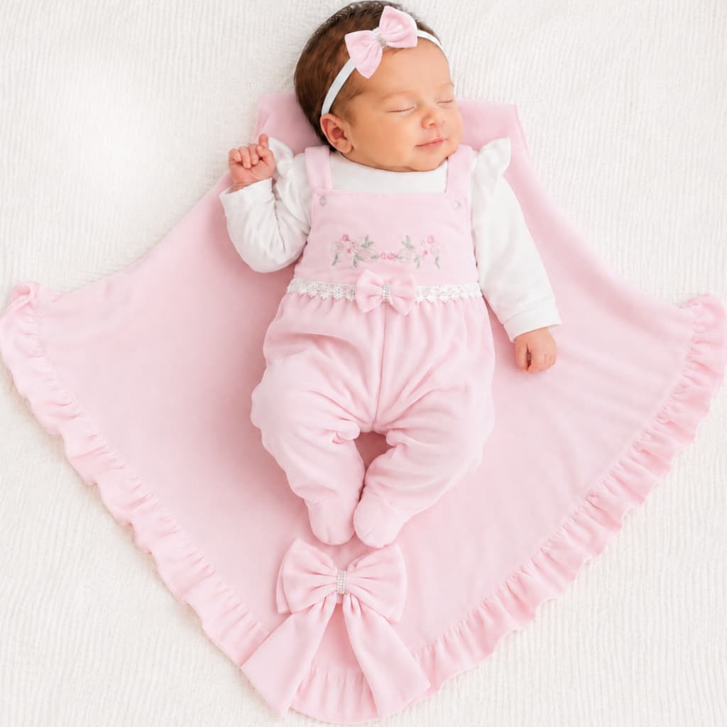Kit Saída Maternidade bebê menina inverno Satin