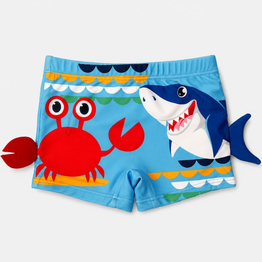Sunga Boxer Infantil Masculina Meninos Estampas Divertidas Sortidas Com Proteção Solar UV