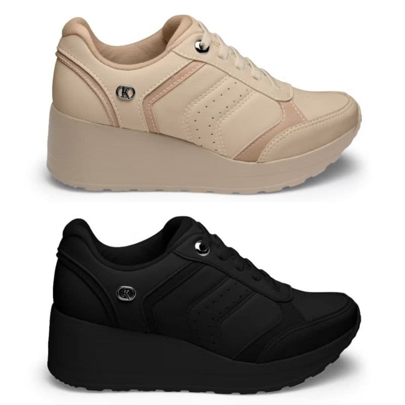 Tênis Anabela Sneaker Kolosh Plataforma Calce Fácil C1404B