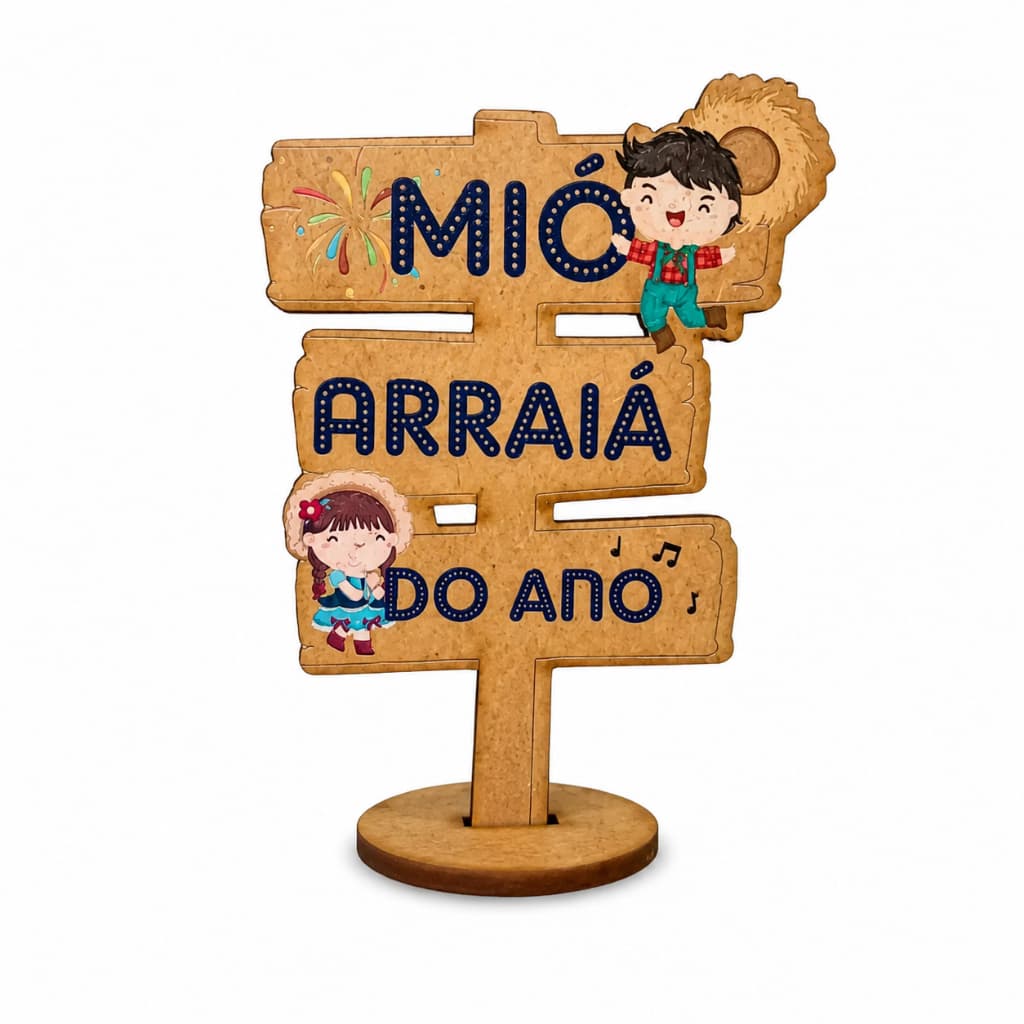 Kit 30 Lembrancinhas Placa Festa Junina Arraia MDF São João