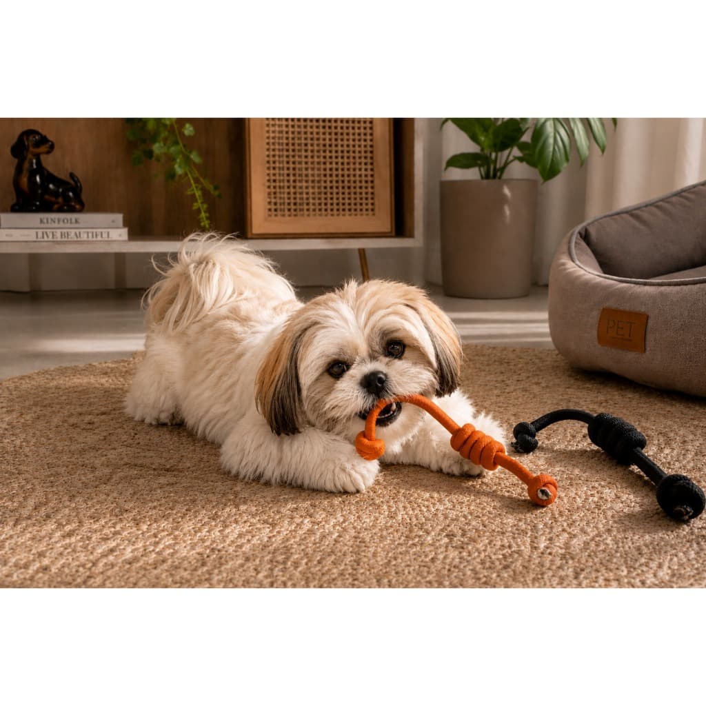 Brinquedo Pet Corda Nó Mordedor P para cachorros pequeno e médio porte resistente
