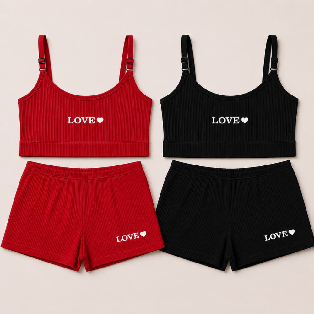 Kit 5 Pijama Canelado Adulto Feminino Regata Alça Regulavel Short Doll Feminino Confortavel Básica