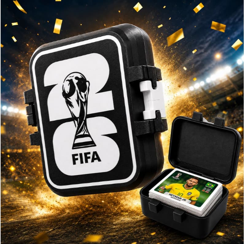 Porta Figurinha Copa Do Mundo 2026 Caixa Premium Estojo Compacto Maleta Organizador Cards Álbum Futebol Brasil