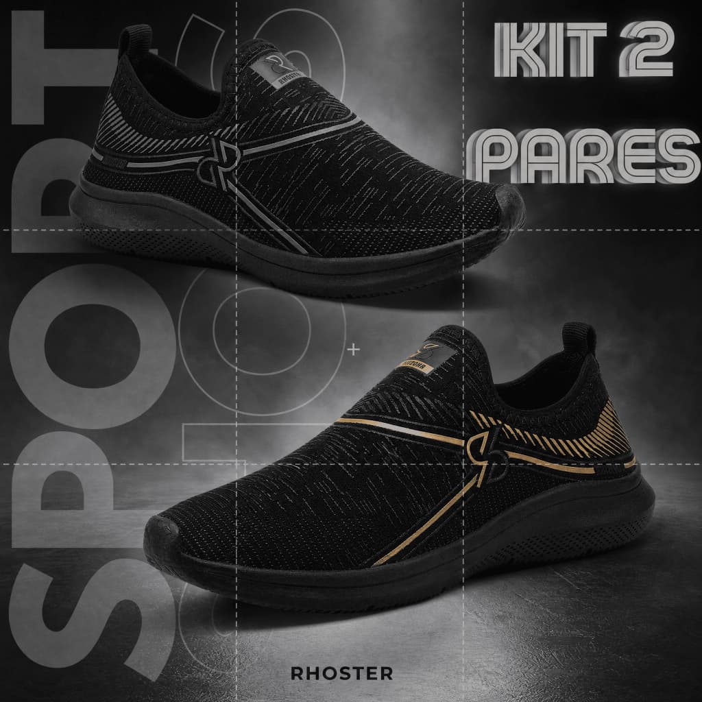 KIT 2 Pares Tênis Masculino Esportivos para Corrida e Academia Macio