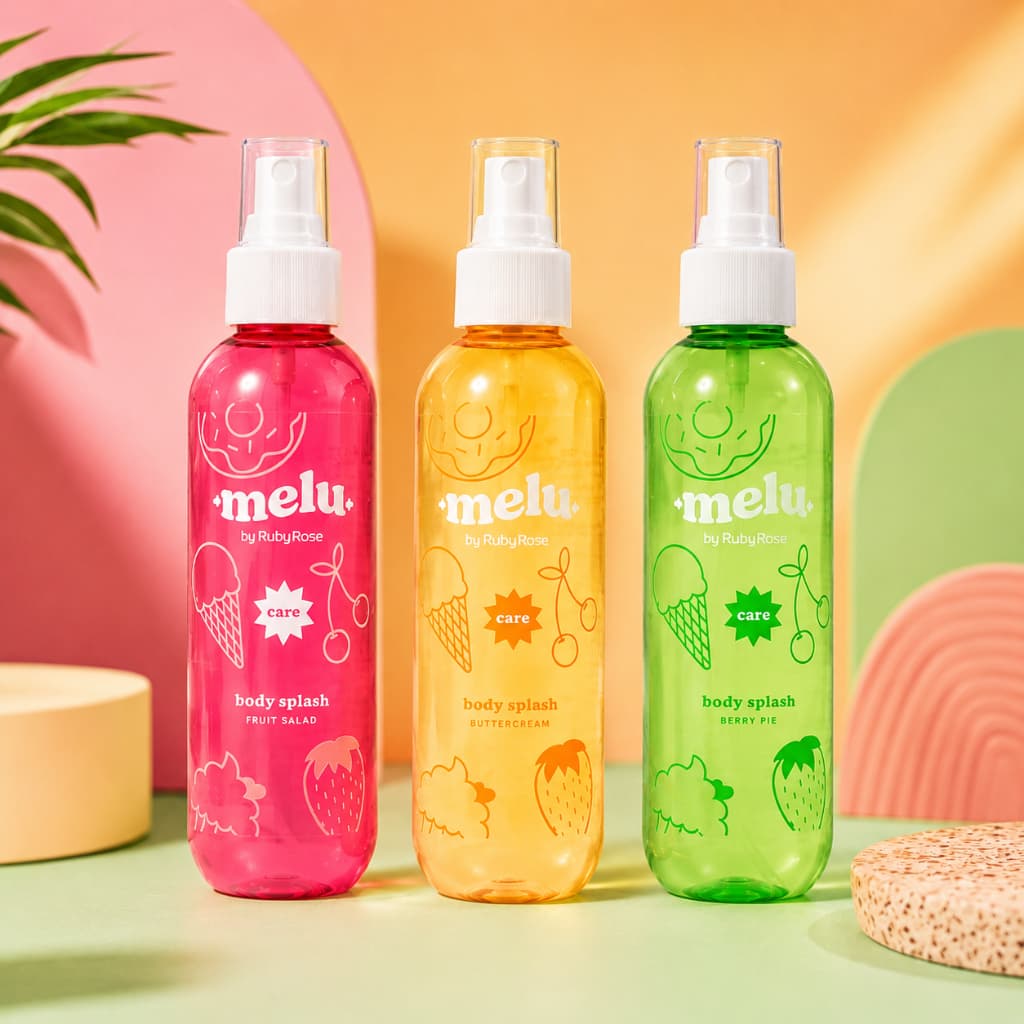 Body Splash Melu Ruby Rose 200ml Fragrância Doce Refrescante