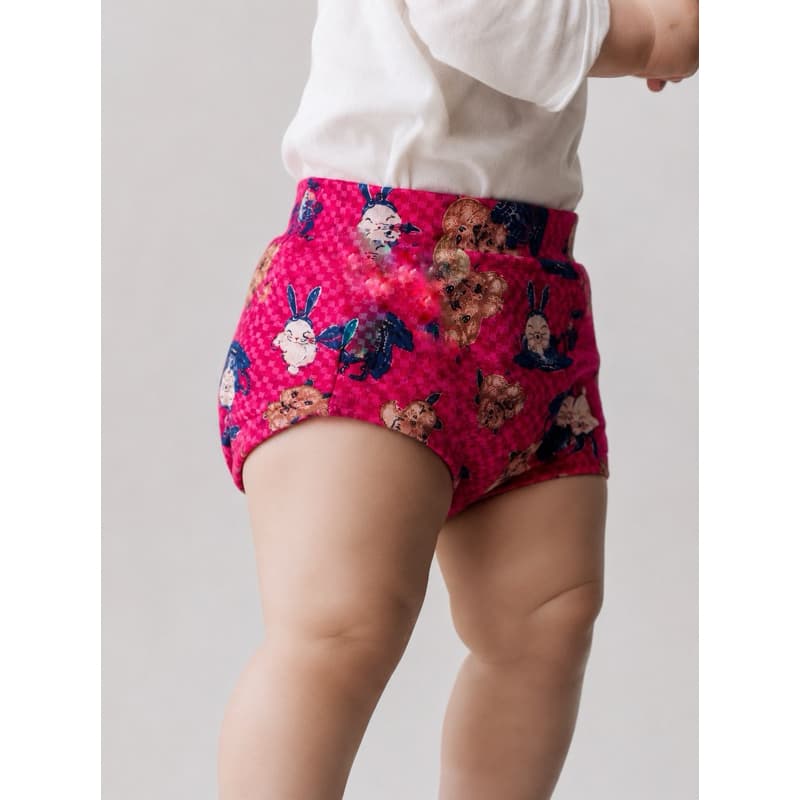 Bloomer de Bebê (Rn-3m) Tapa Fralda de Menina Estampa Coelho Infantil Short