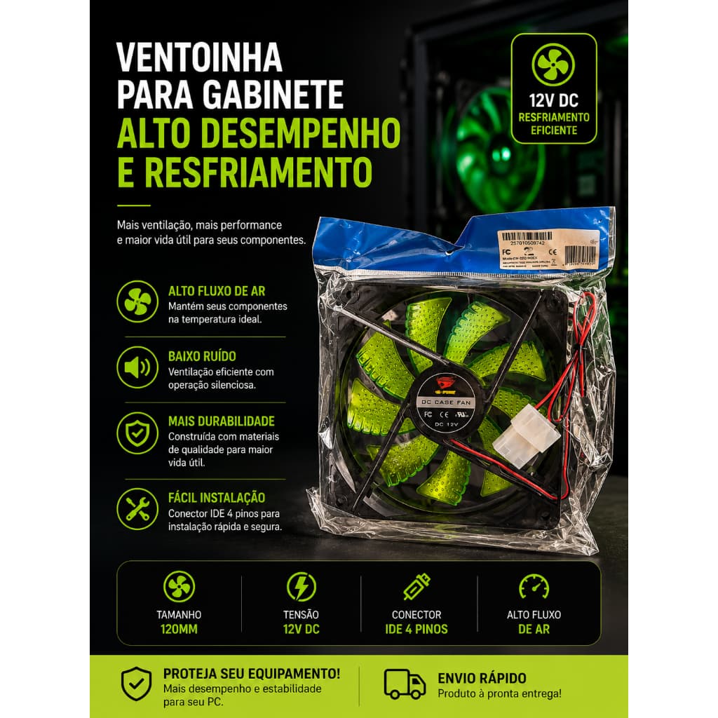 Cooler Fan 120x120x25mm Led G-fire EW2252 NGEX