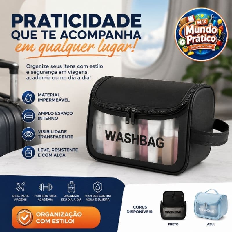 Azul ou Preta - Necessaire Bolsa para Viagem e Acessórios - BM-B556