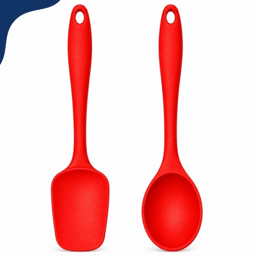 Espátula Multiuso de Silicone e Colher de Silicone Cabo Longo – Ideal para Cozinhas e Preparos
