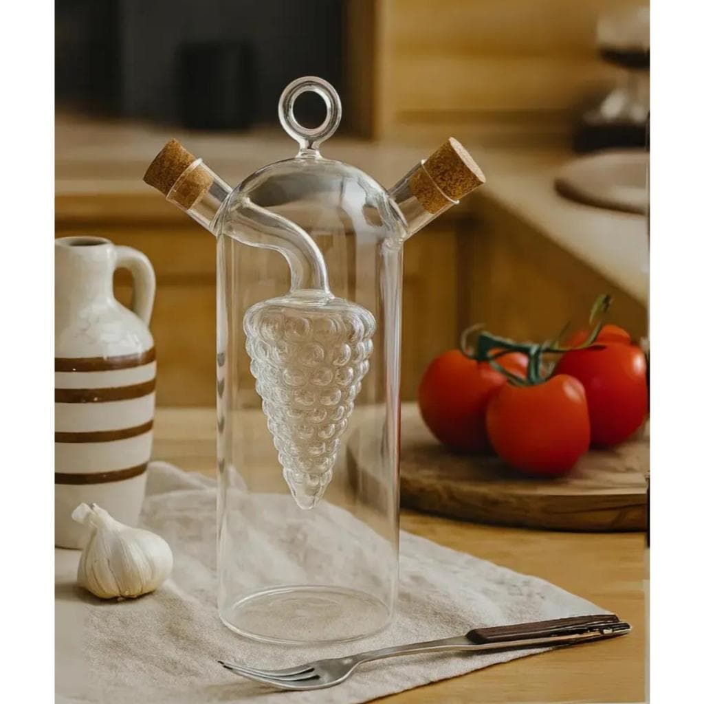 Galheteiro Duplo Vidro Azeite Vinagre Cozinha Mesa Gourmet