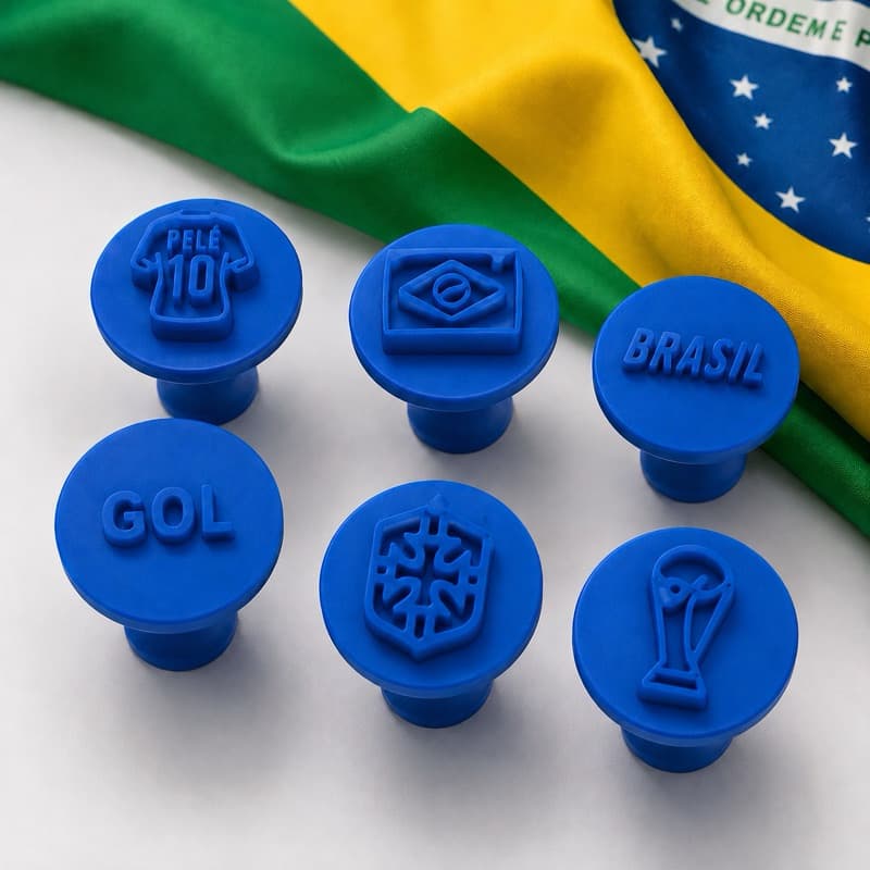 Kit 6 Carimbos para Brigadeiros Tema Brasil Copa 2026 Decoração para Doces Gourmet Festa Futebol