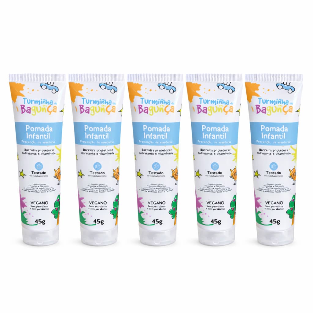 Kit 5 Pomadas Prevenção de Assaduras TURMINHA DA BAGUNÇA 45g