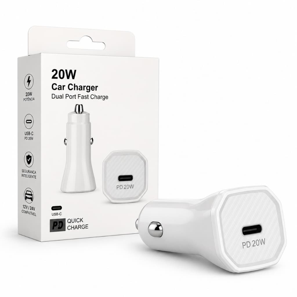 Carregador Veicular Turbo Tipo C 20w Carga Rápida