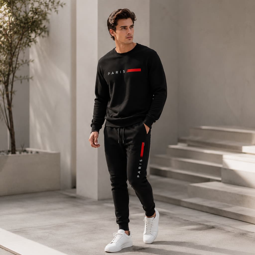 Conjunto Moletom Exclusivo Estampa Paris Edição Limitada Streetwear Urbano Unissex