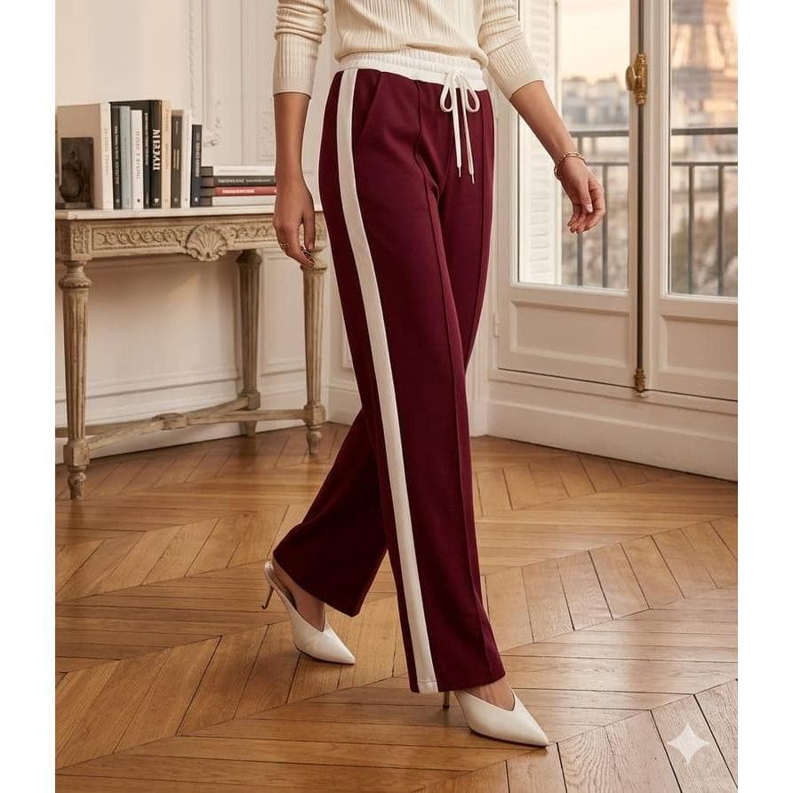 Calça Pantalona Feminina Tecido Moletinho con Bolso Funcional Elastico na Cintura