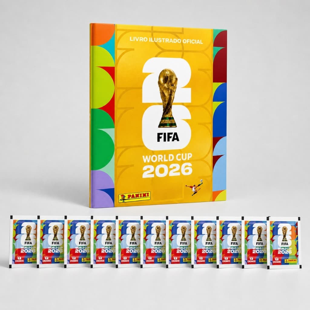 70 Figurinhas + Álbum Capa Dura Copa 2026 FIFA CUP Dourado