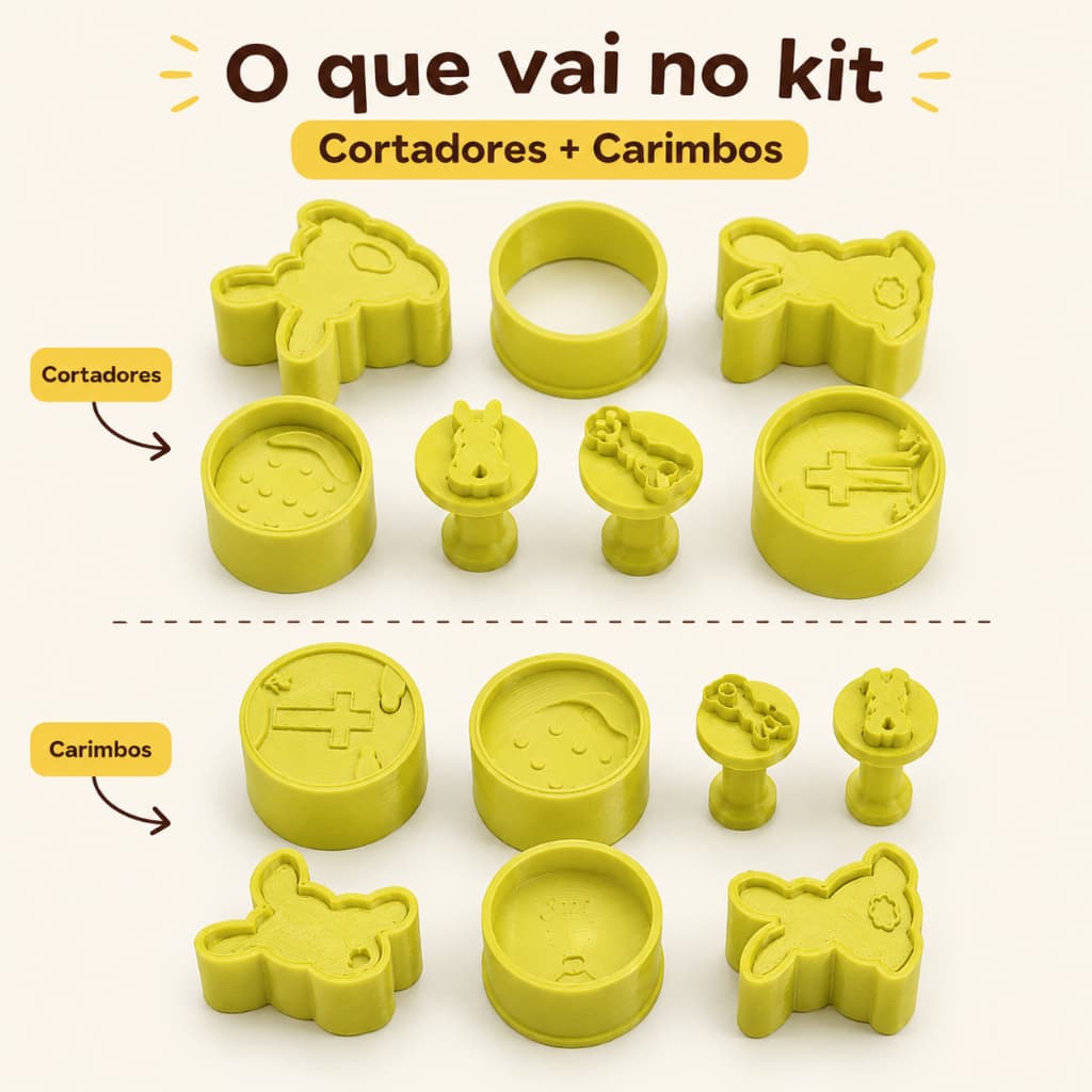 Kit Cortadores e Carimbos Páscoa Para Docinhos Biscoitos Coelho Ovo Festa