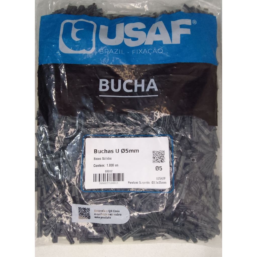 Bucha sem Aba e Anel 5 Mm - Pacote Com 1.000 Peças Cinza-escuro