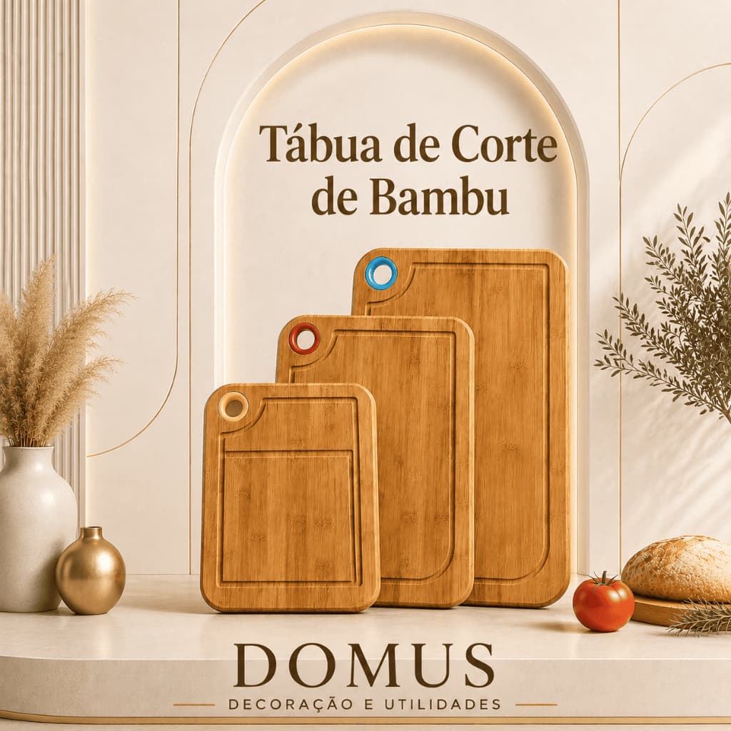 Tábua De Corte Bambu Carne Legume Premium Cozinha Churrasco Resistente Com Alça Silicone