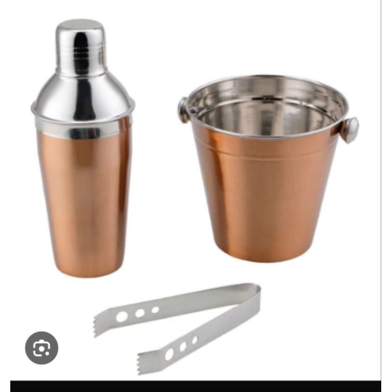 coqueteleira Kit Bar Balde de Gelo 1,2L + pegador + Coqueteleira 500ml - La Cuisine