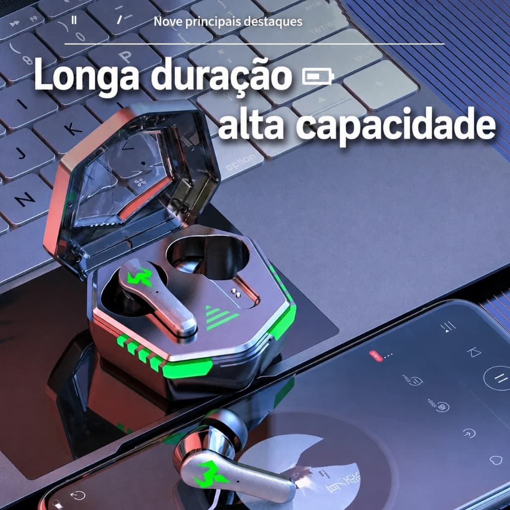 Fone Bluetooth N35 - Modelo Gamer Sem Fio Com Painel LED | Com Microfone