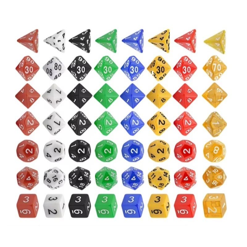 Kit Com 7 Dados Para Rpg Perolizados | RPG Dice | Dado RPG D&D