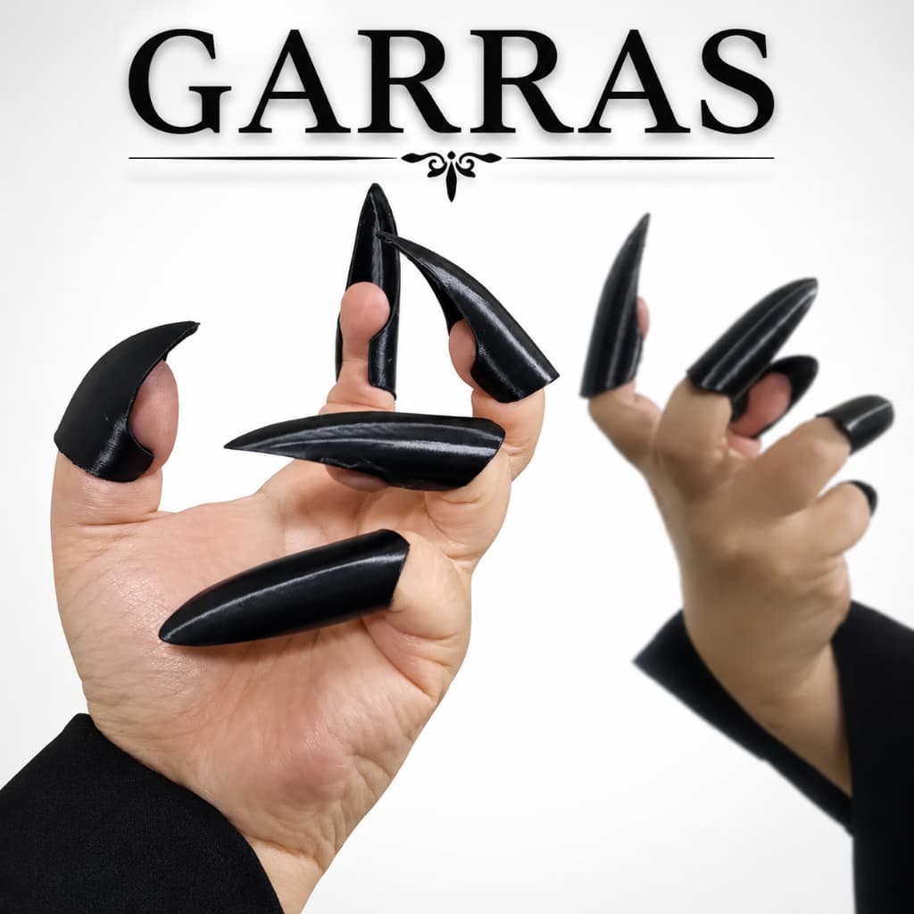 Garras de Bruxa para Fantasia Halloween – Unhas Longas  Reutilizáveis para Cosplay e Eventos