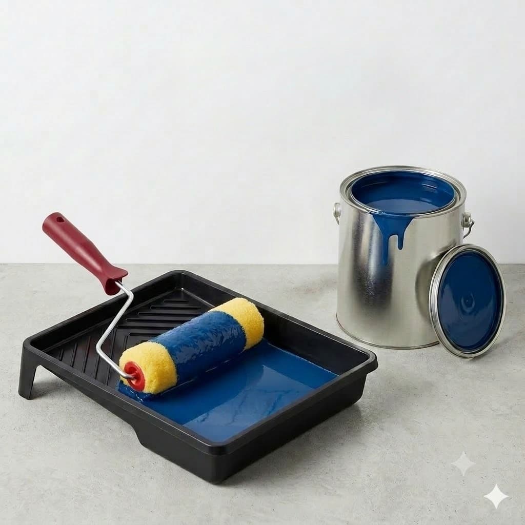 Rolo de Pintura com cabo Lã sintética 22cm 8,5 polegadas antirespingo lavável Monaliza profissional