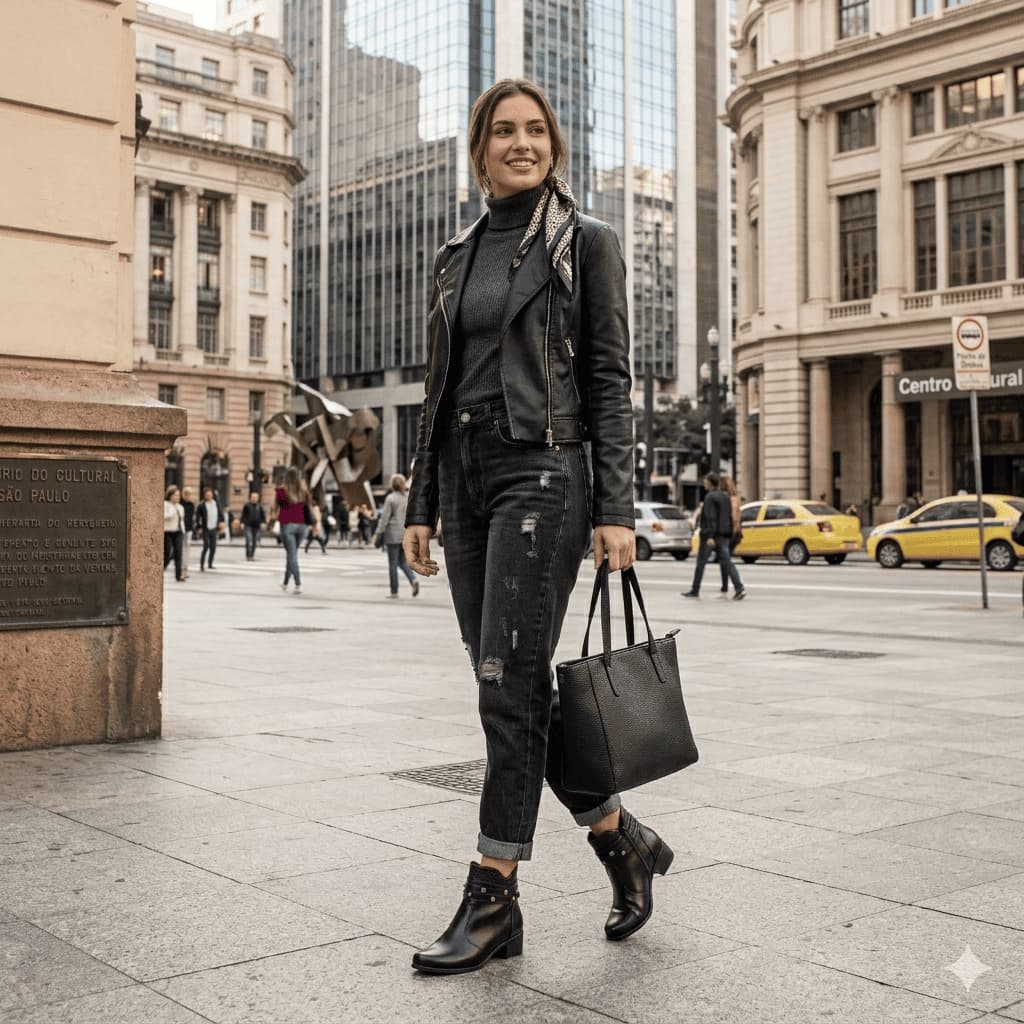Bota Feminina Bertelli Cano Curto ZÍper Salto Baixo Preta Couro Ecológico Macia Confortável PROMOÇÃO