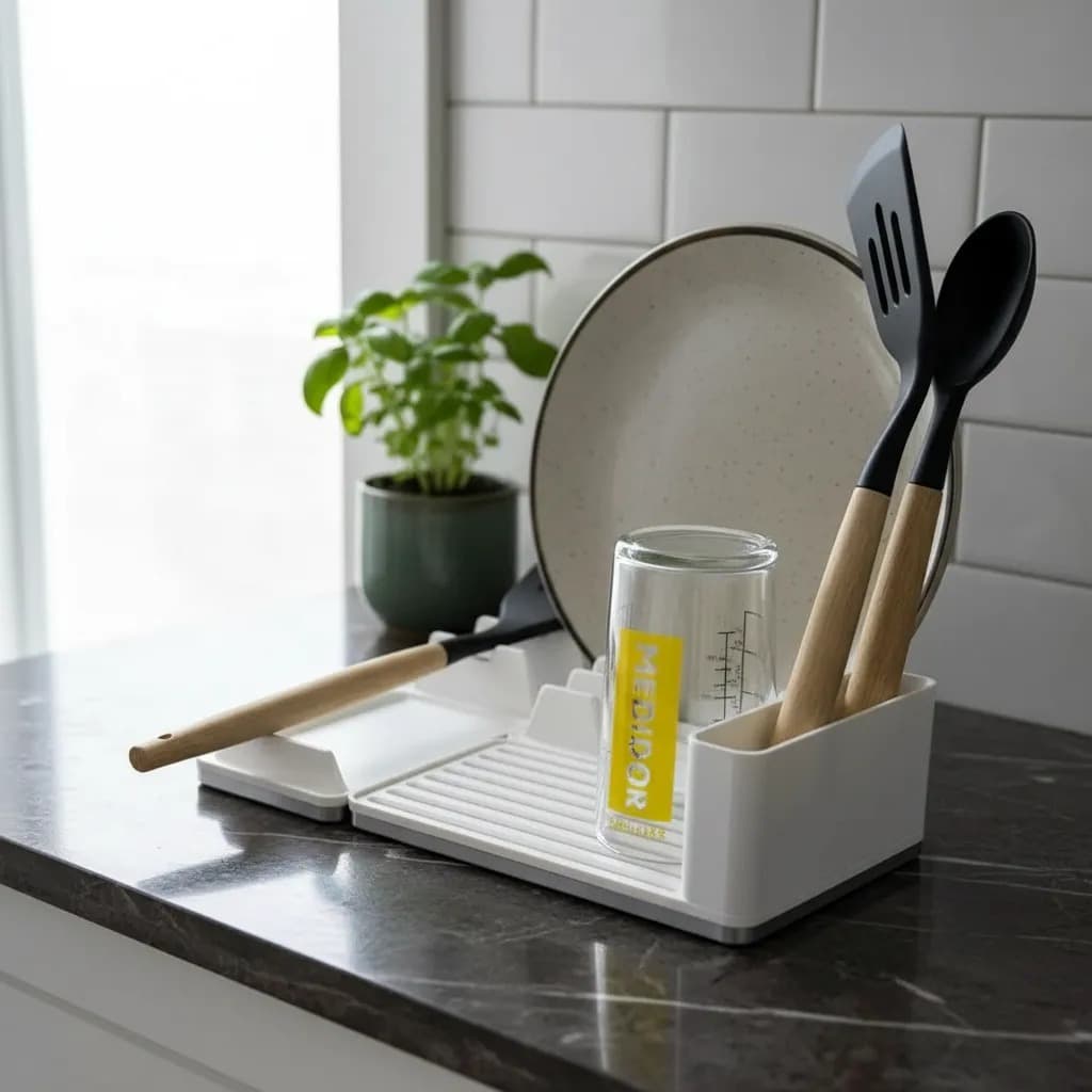KIT Descanso de Utensilios Organizador Tampa de Panela Multiuso Funcional Prático Compacto Bancada
