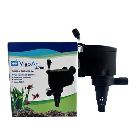 Bomba Submersa Fonte A700 VigoAr Cascata Aquario Oxigena