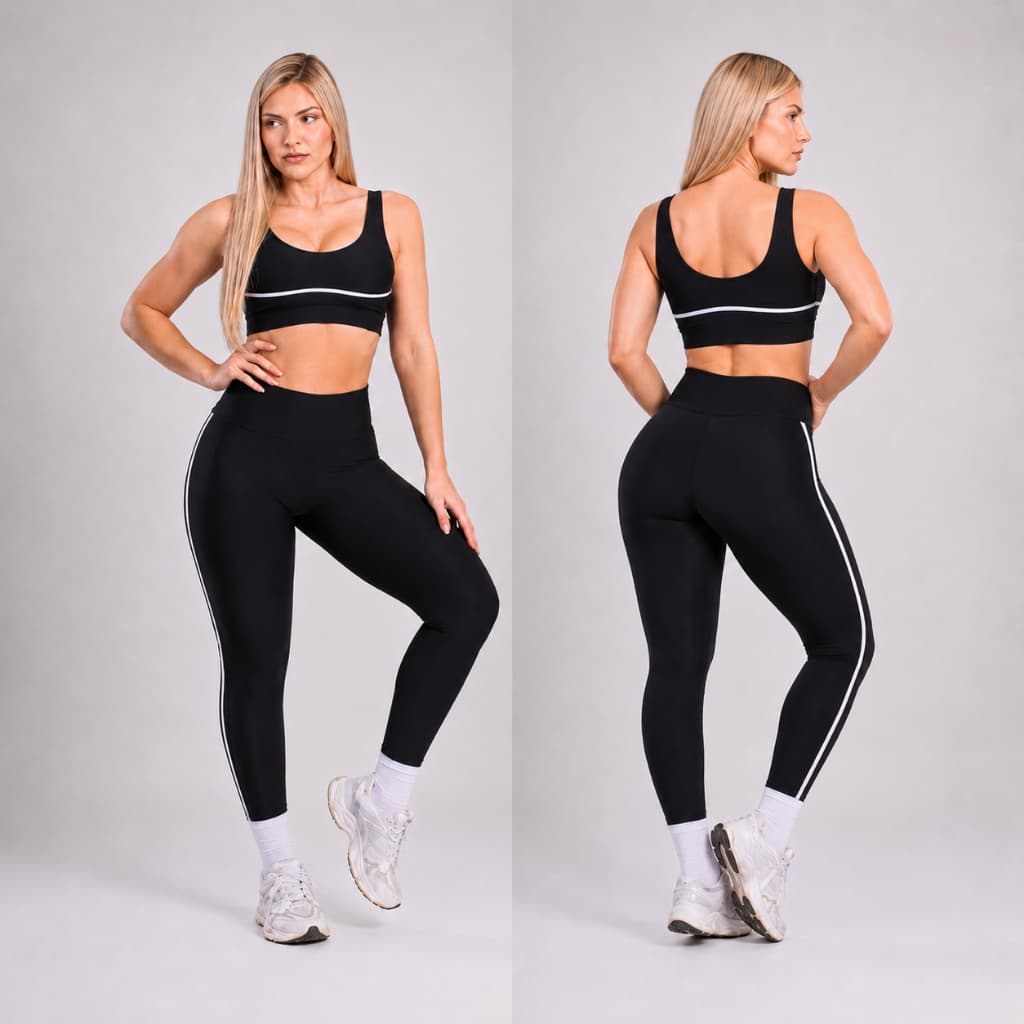 Conjunto Fitness academia Feminino Top com Bojo e Calça Treino Perfeito Tecido Premium