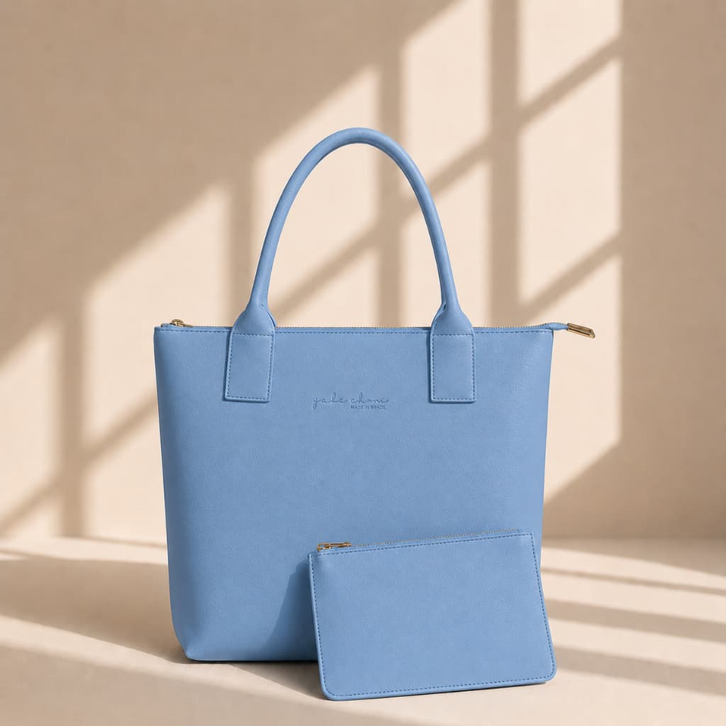Kit Bolsa Sacola Angik + Necessaire Moderna Chique Elegante - Dia a Dia - Moda Acessórios Femininos
