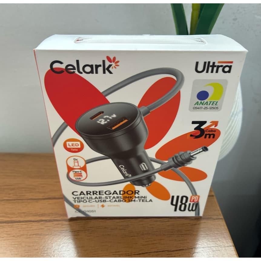 Carregador Veicular 48w starlink mini cabo 3M CE-G1051 (I-8)