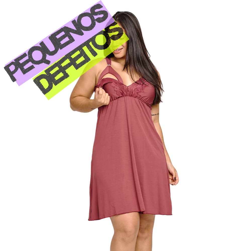 PEQUENOS DEFEITOS Camisola Amamentação Microfibra Renda Pós Parto Mamãe Bebê Avaria