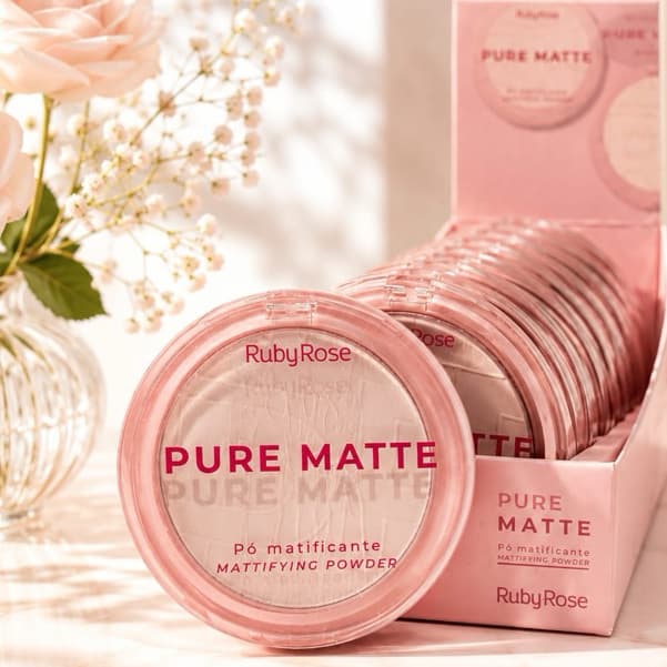 Pó Compacto Matte Translúcido Ruby Rose Pure Matte Antioleosidade
