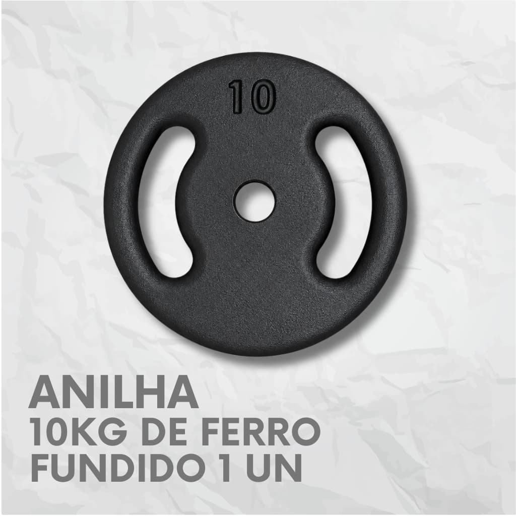 Anilha 10kg Ferro Fundido Pintada Academia Musculação Peso